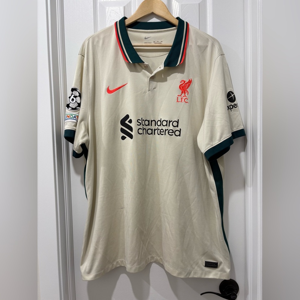 Liverpool Fc Away 2021 2022 Football Jersey Nike Beige Stone 3XL CLEAR OUT SALE